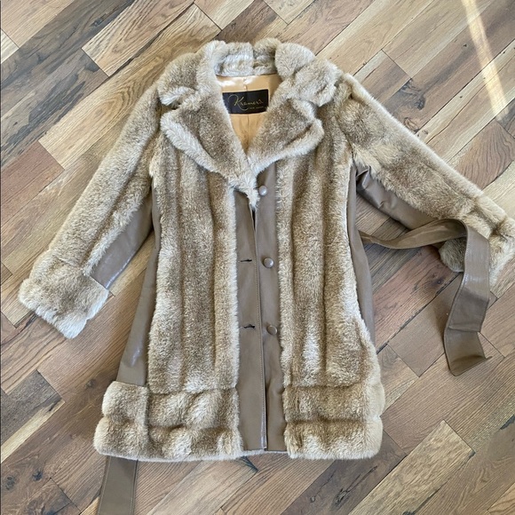 kramer Jackets & Blazers - Kramer New Haven Tan Fur Leather Coat Size Medium